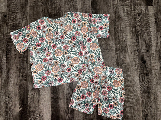 Floral over sized tee set