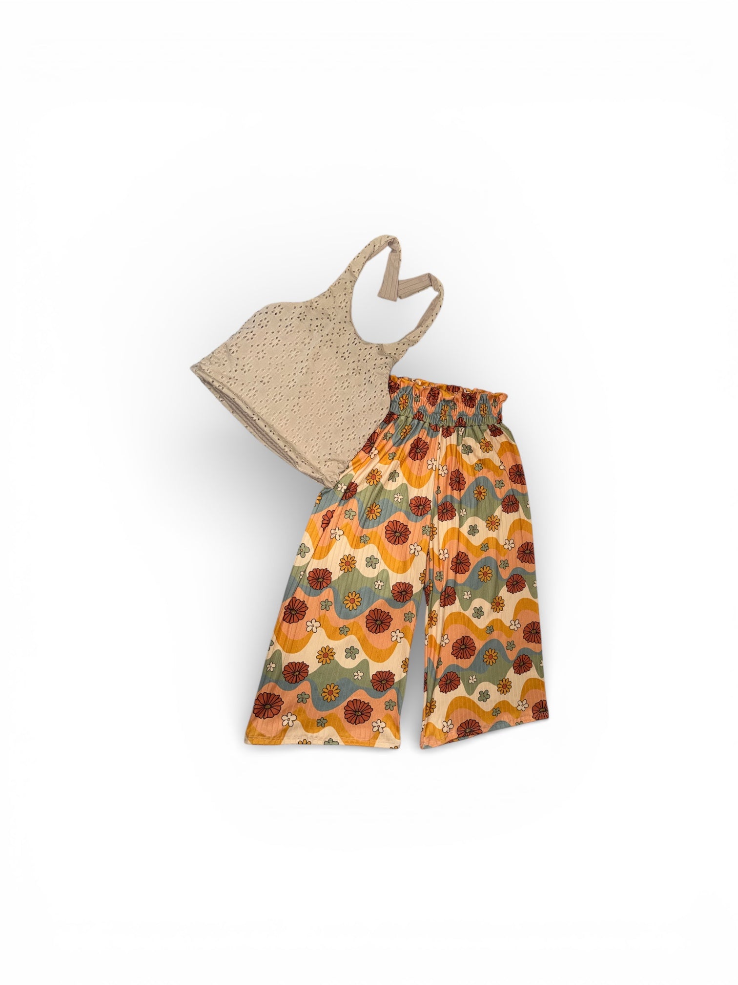 5 paper bag flow pants/halter