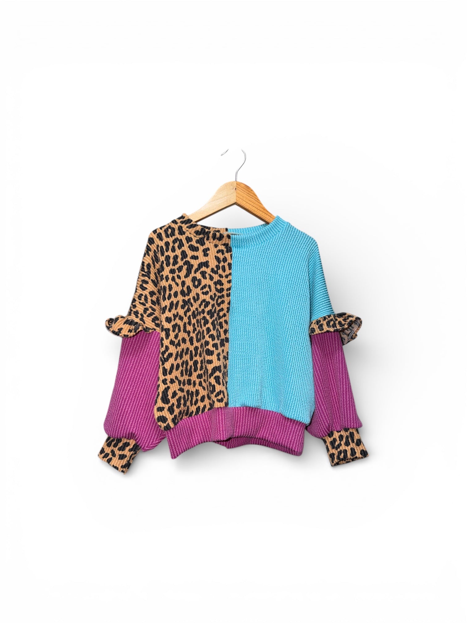 4 mixed ruffle sweater