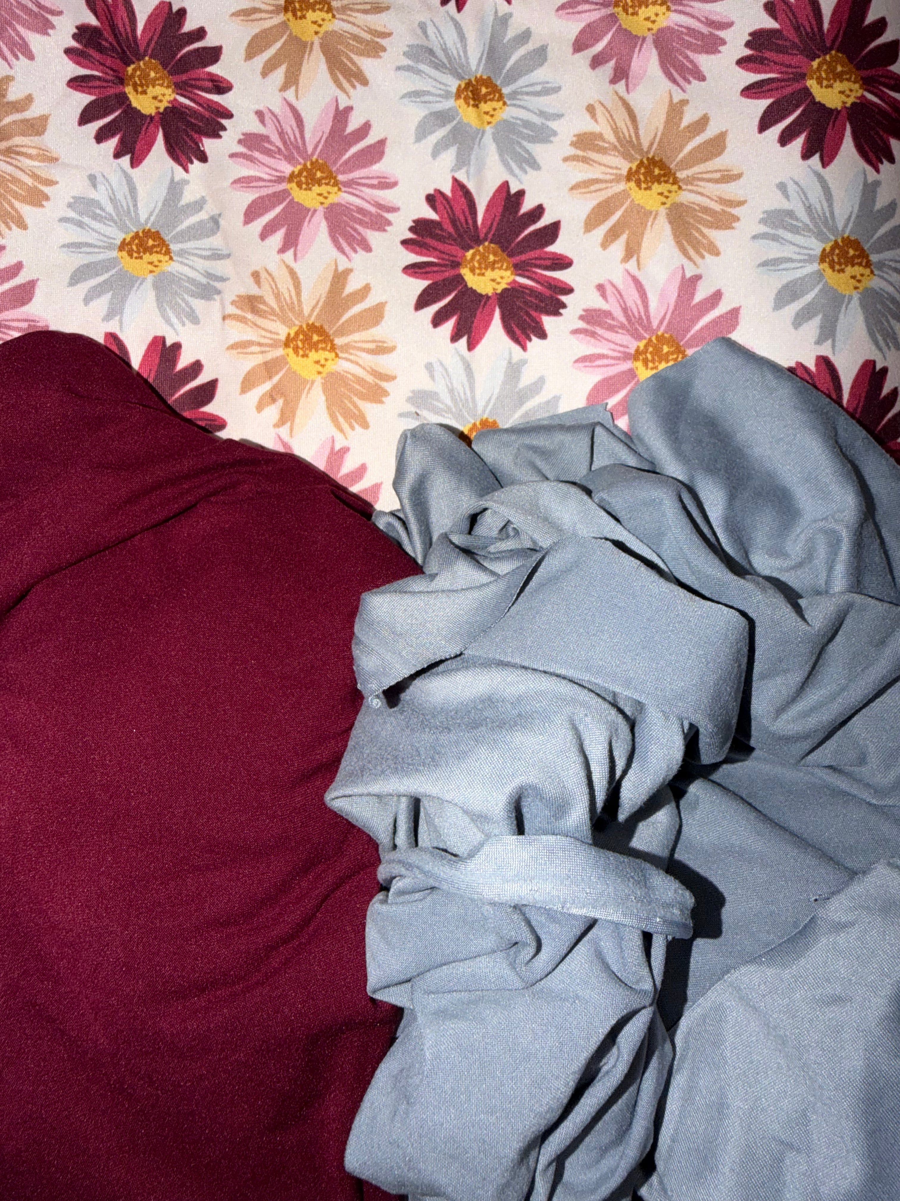 2t dressy peplum/yoga flares(burgundy)